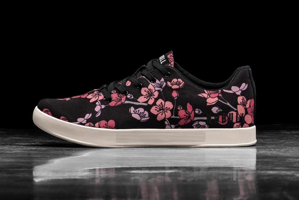 NOBULL Cherry Blossom Canvas Training Ayakkabı Bayan - Siyah - Turkiye (LBT-728549)